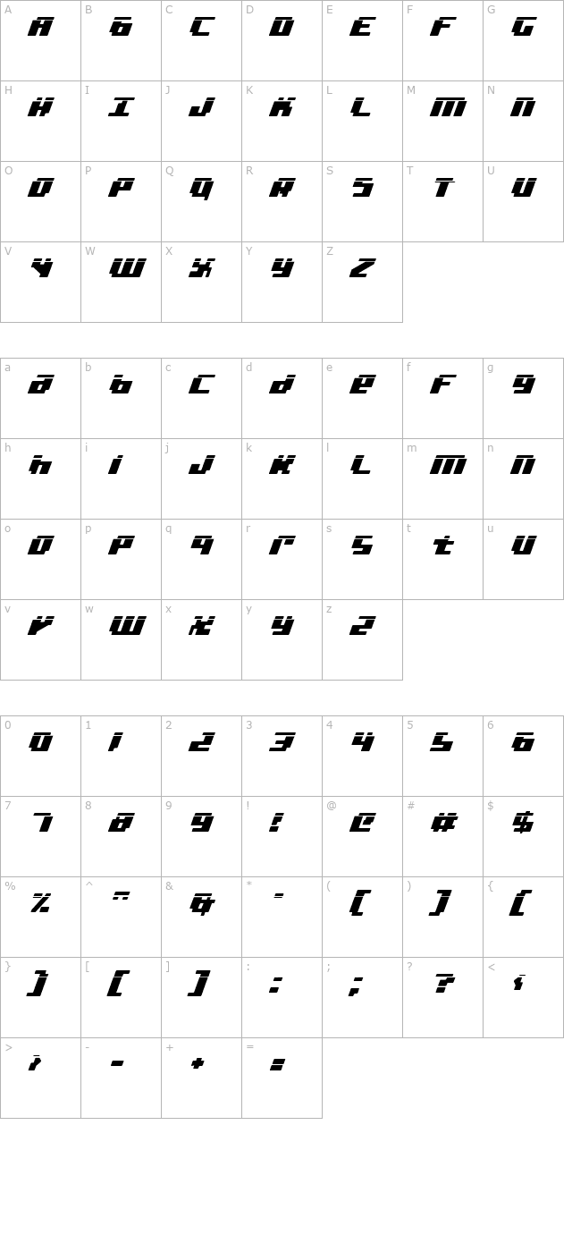 bad-robot-laser-italic character map