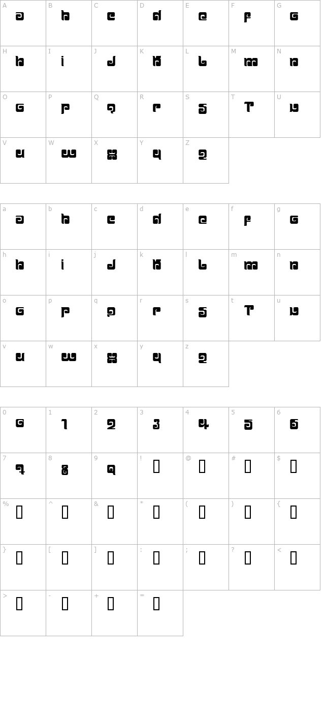 Ballom character map