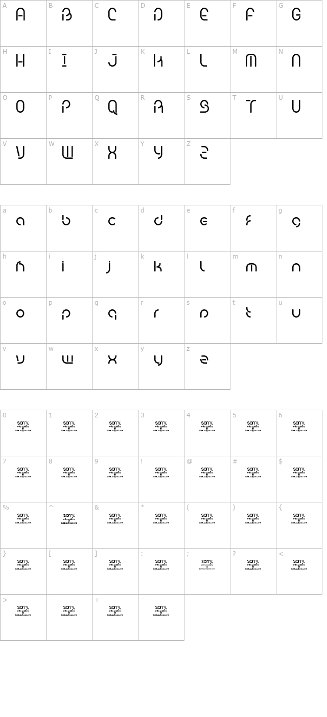 bambhout character map