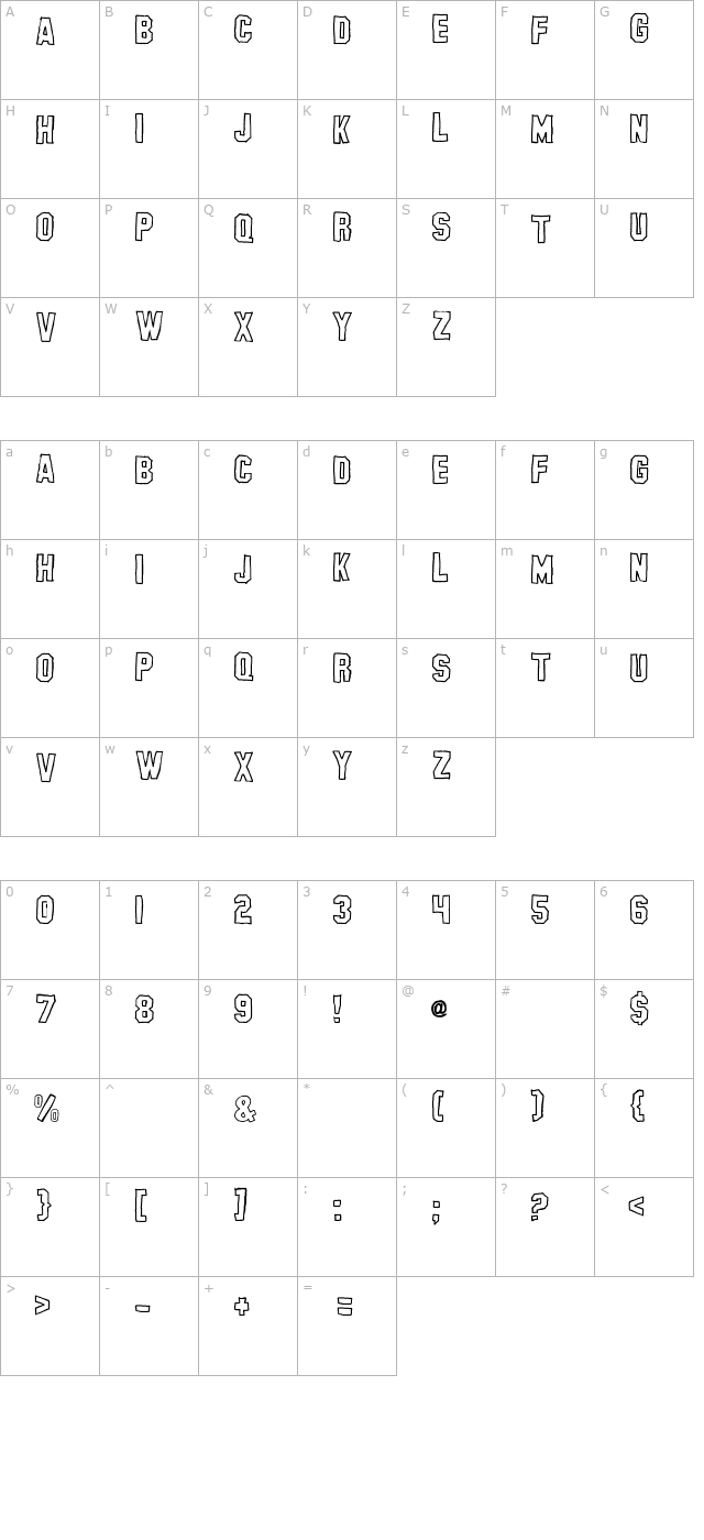 Banhart Hollow character map