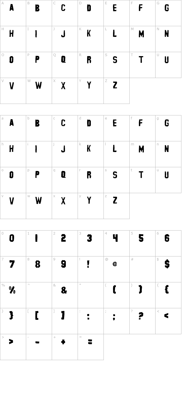 Banhart ver 003 character map