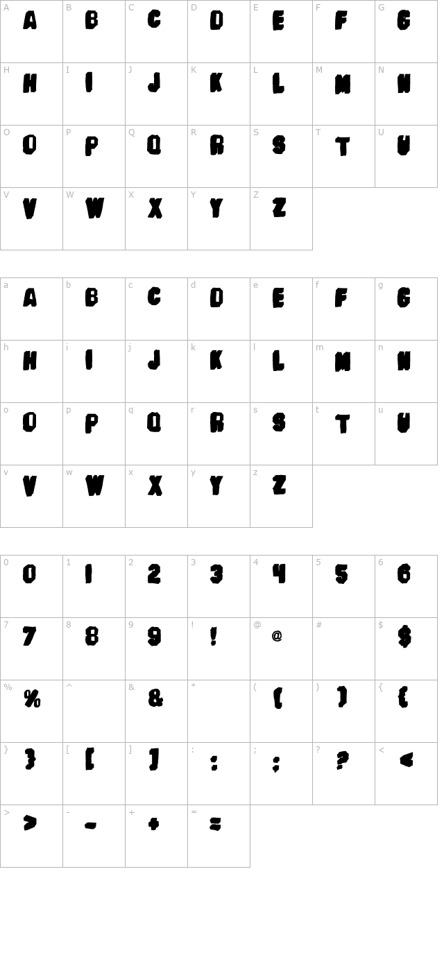 Banhart ver 009 character map