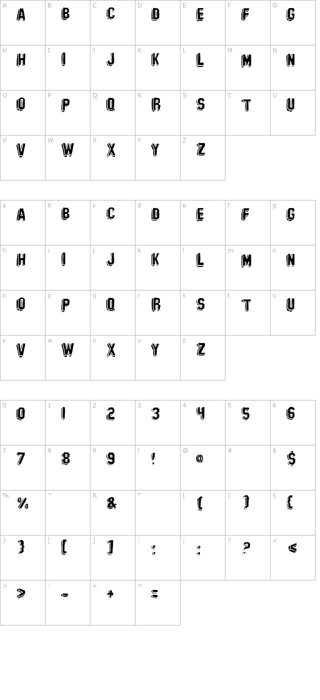 Banhart ver 010 character map