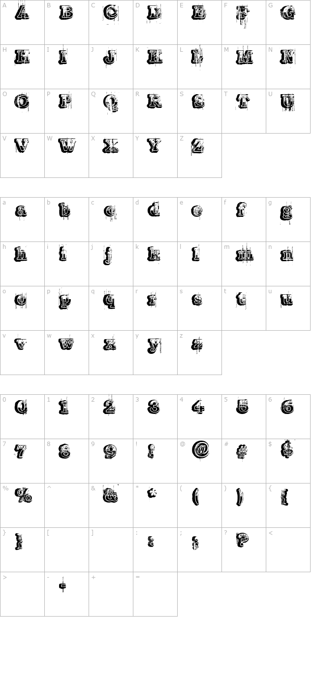 Barber Shop character map