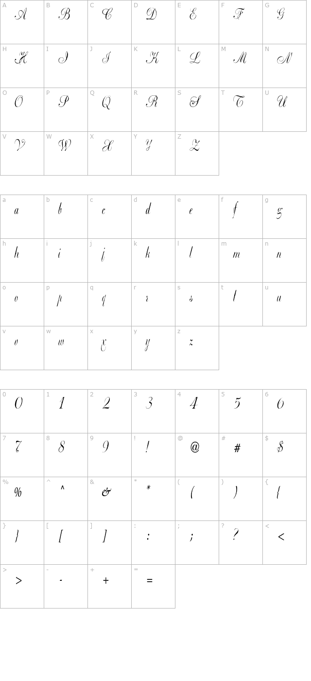 basic-class-a-condensed-otf character map