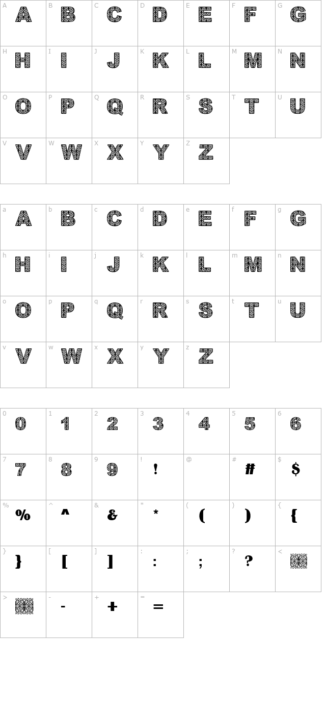 batik-dayak-font character map