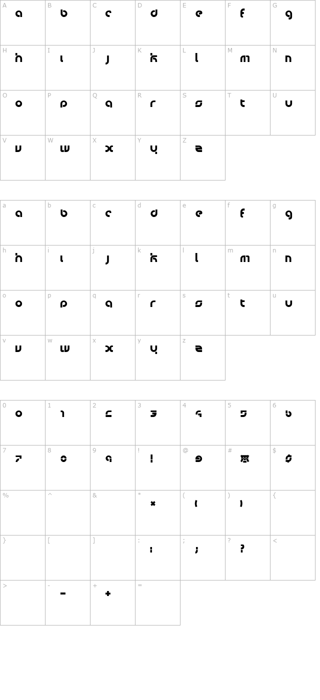 bauwerck character map