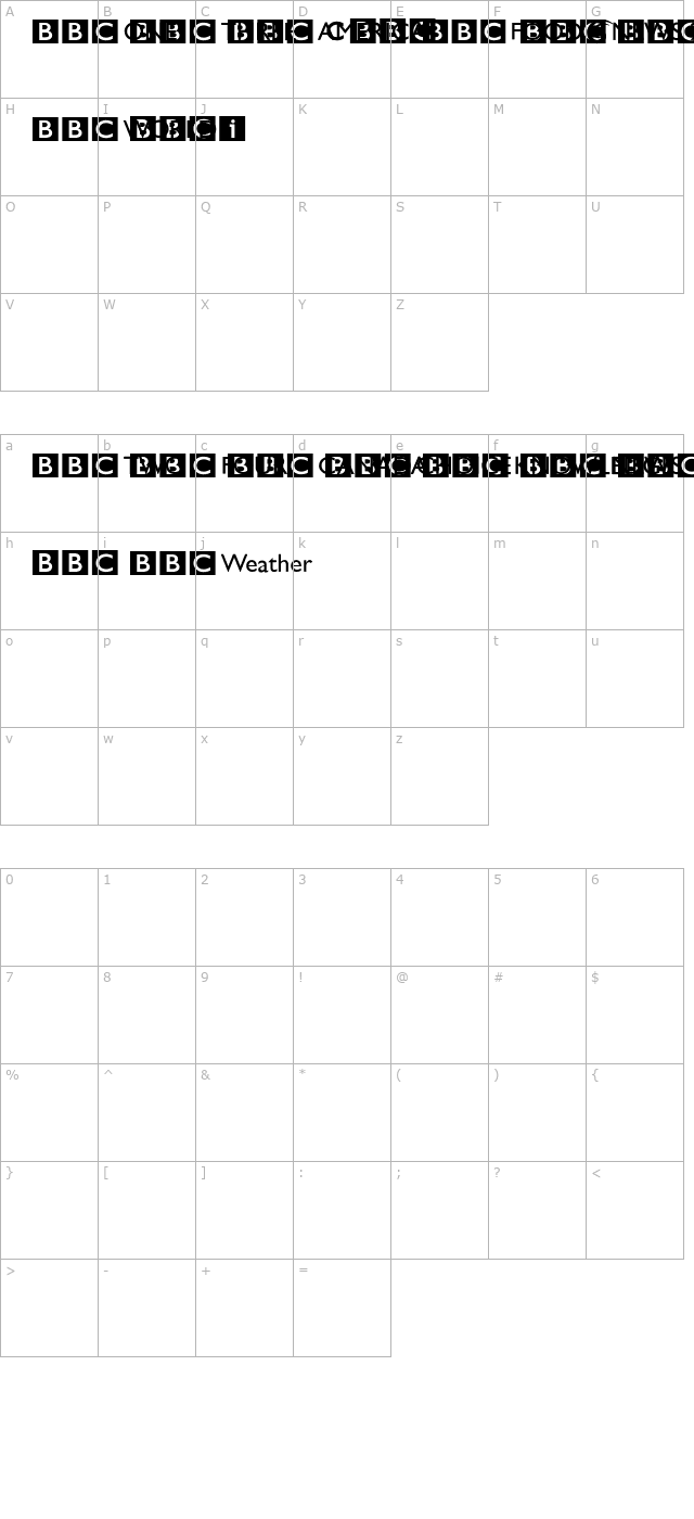 BBC Striped Channel Logos character map