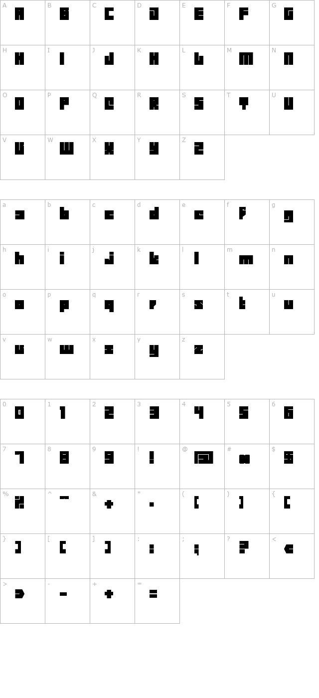 BD BillDing character map