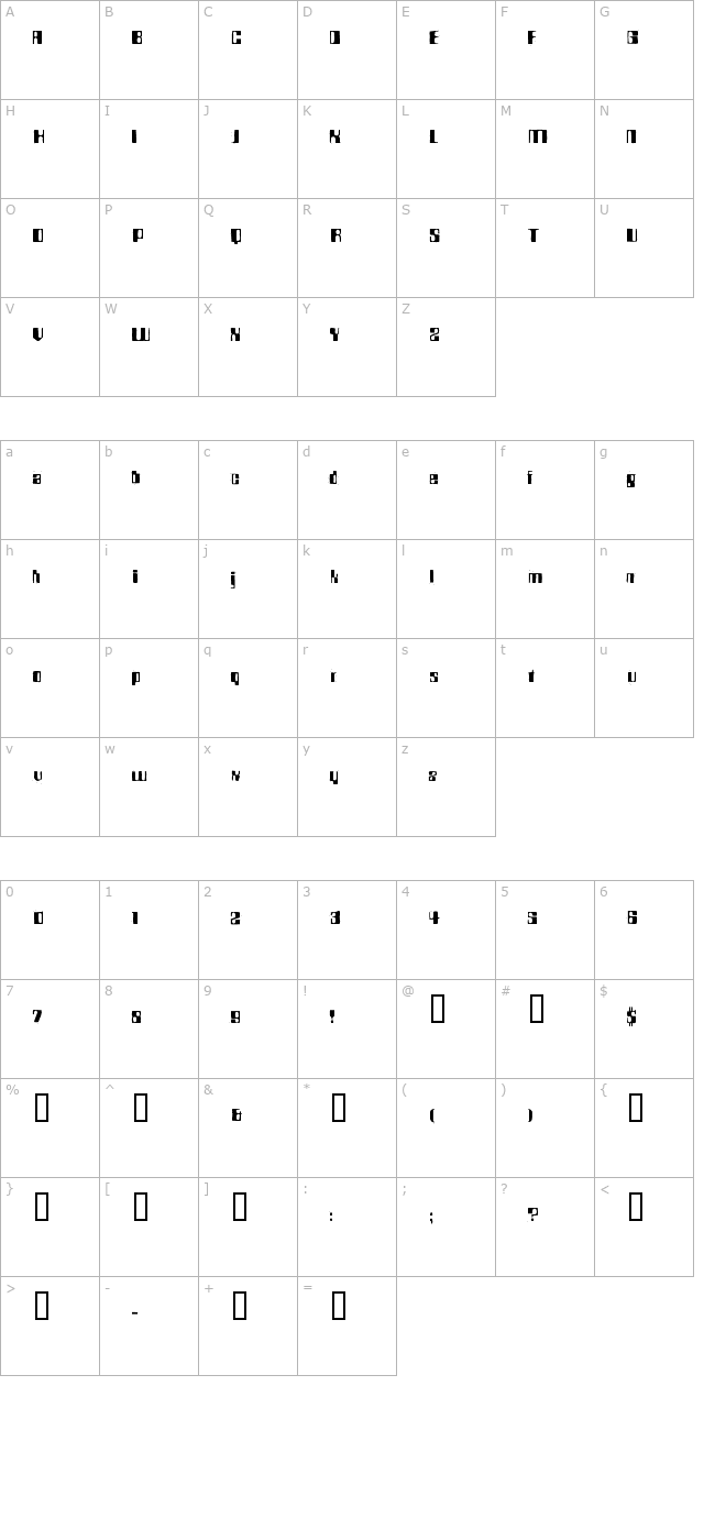 BD Rocket 70 character map