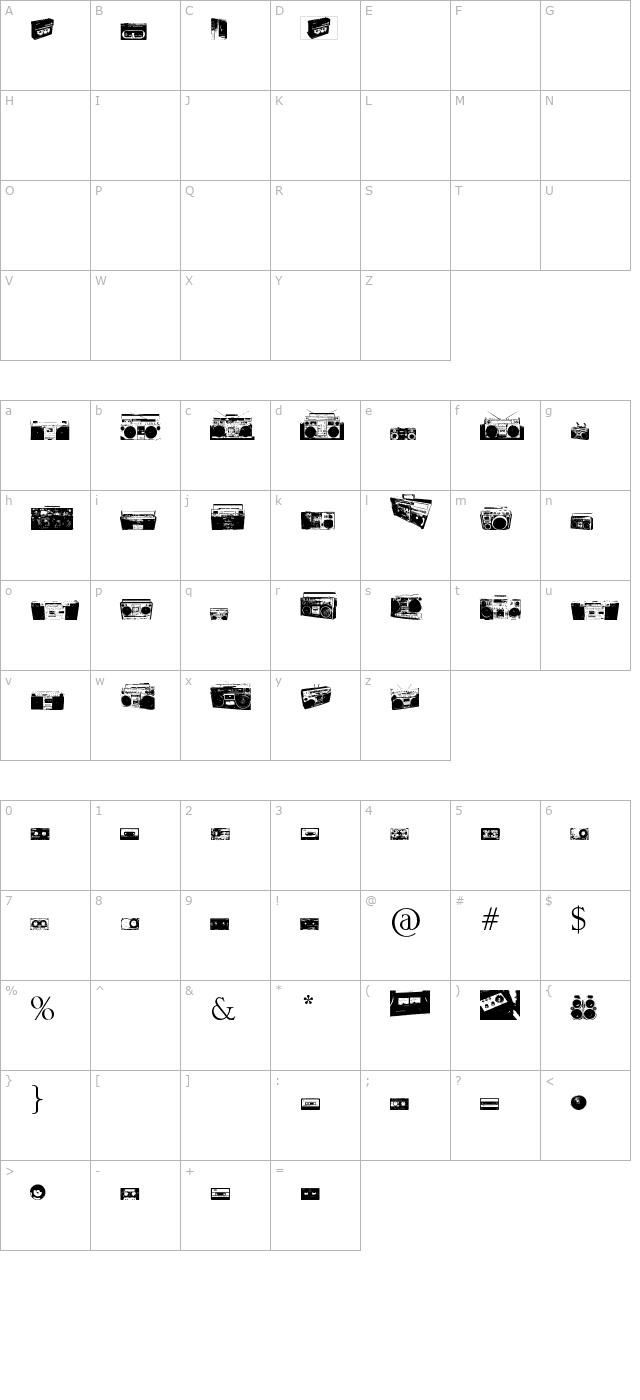 beatbox-by-mathew-taft character map