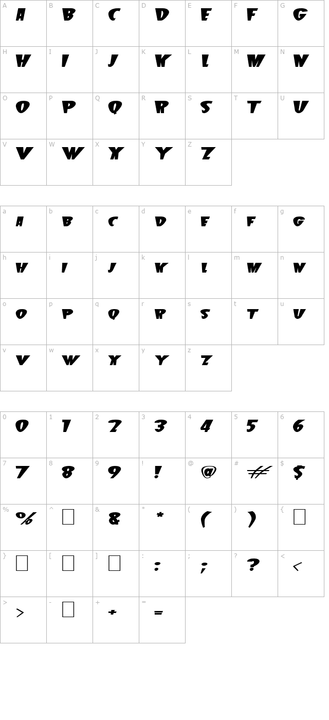 beetle-j character map