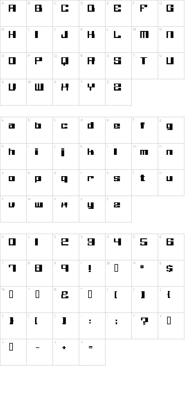 Believer Eng character map