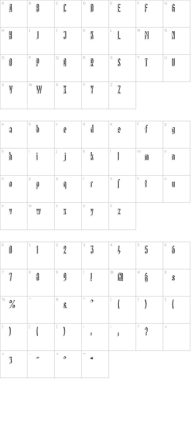 Berlin Email Schaddow character map