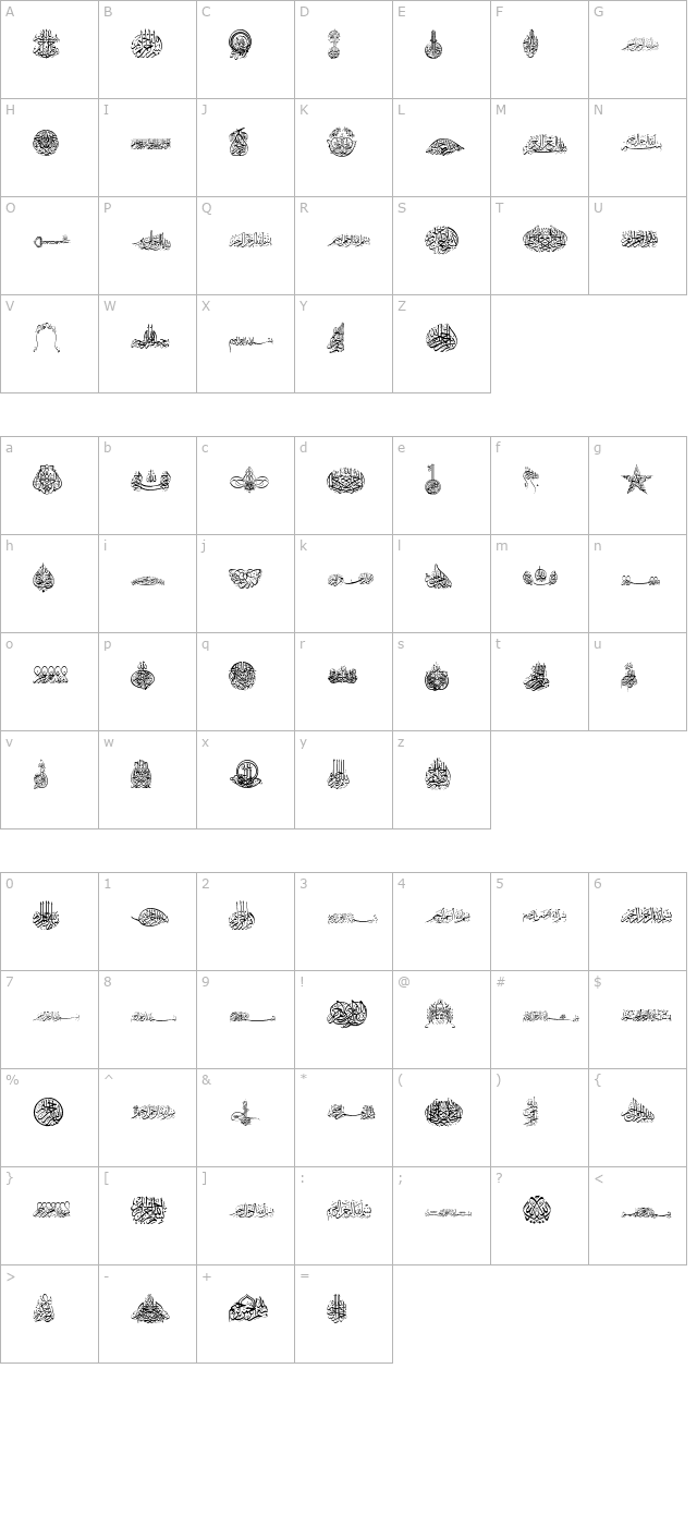 Besmellah 2 character map