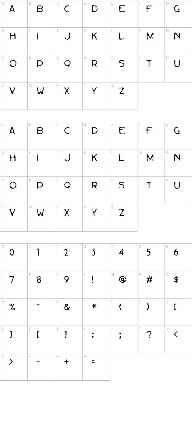 bessie-otf character map