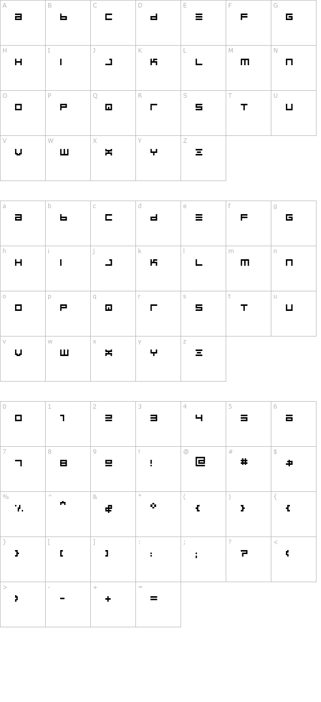 bin-regular character map