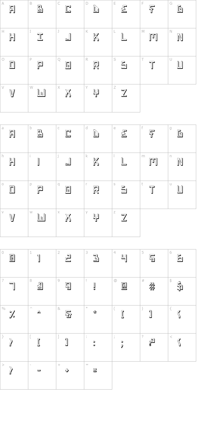 bionic-type-shadow character map