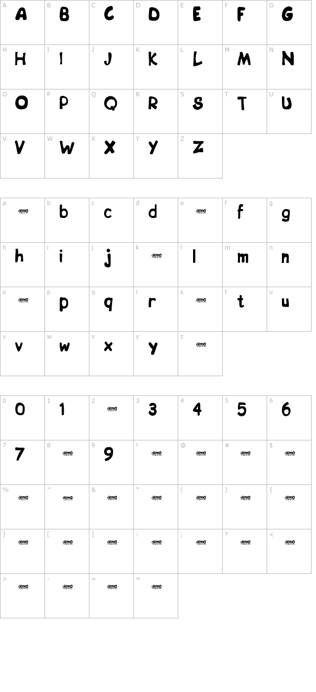 bip character map