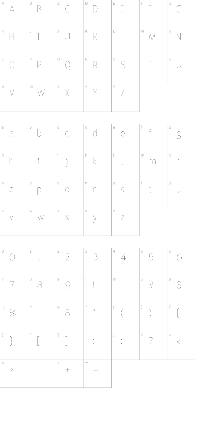 Bird cherry lite character map