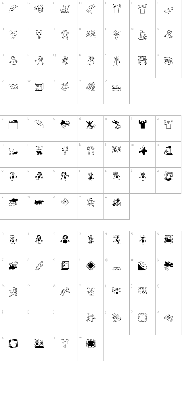 bitsbats character map