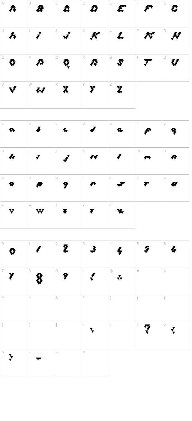 Bizar Loved Triangles character map