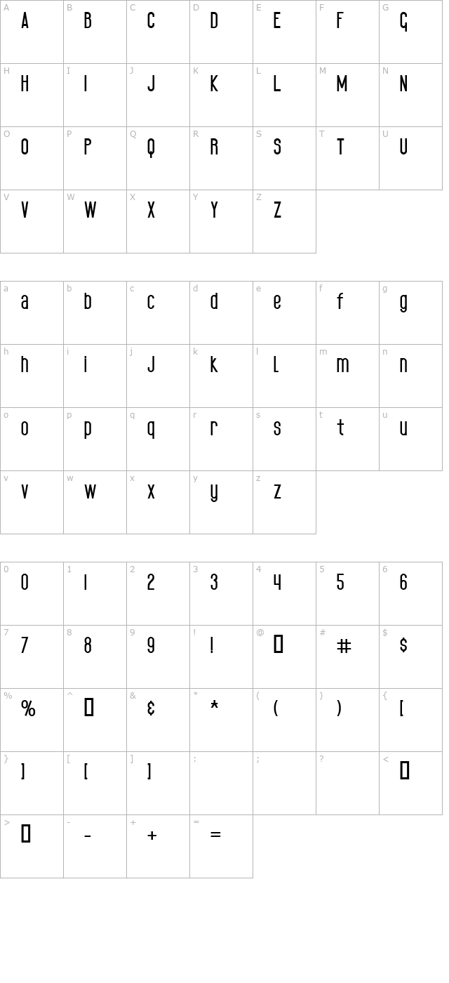 Black Spoon character map