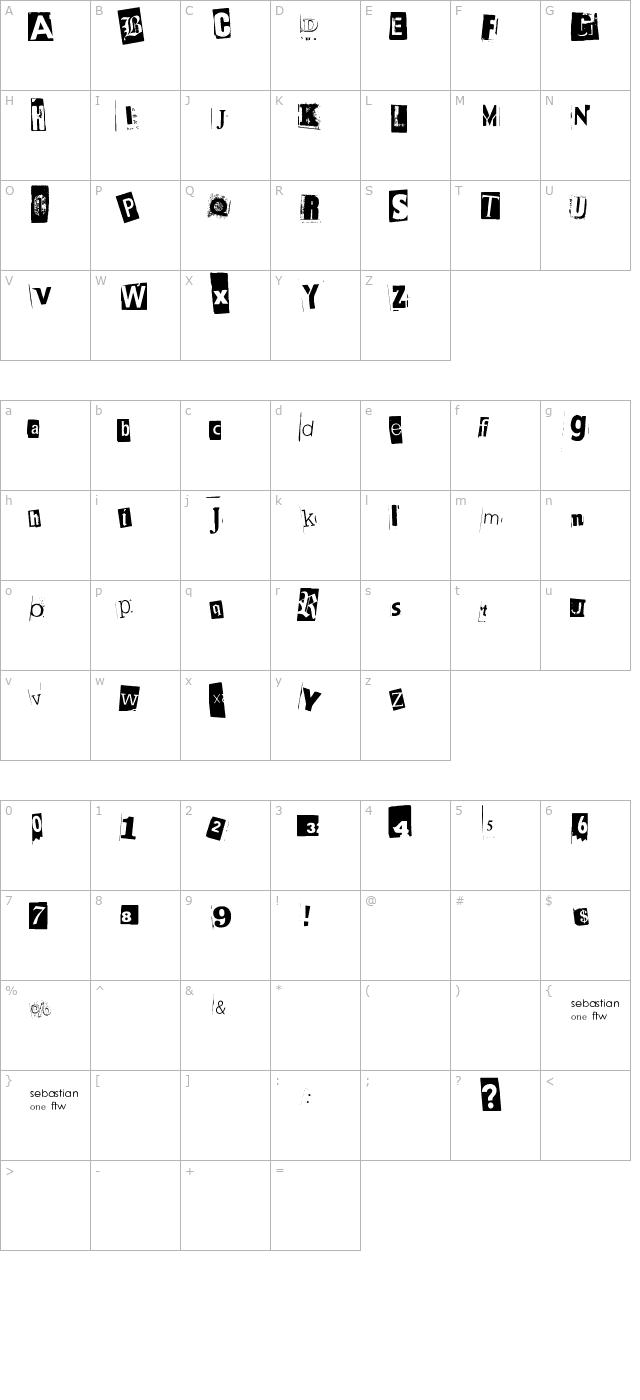 blackcasper character map