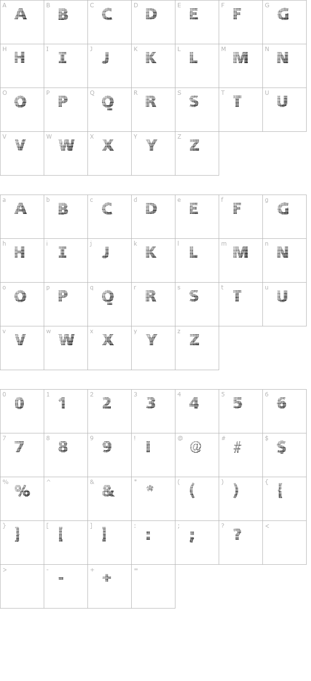 blackwhitegridsb character map