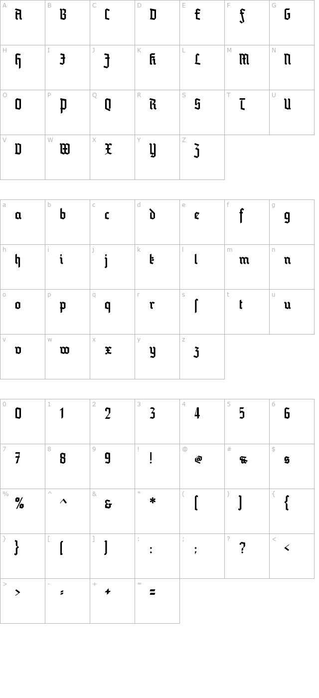 blankenburg character map