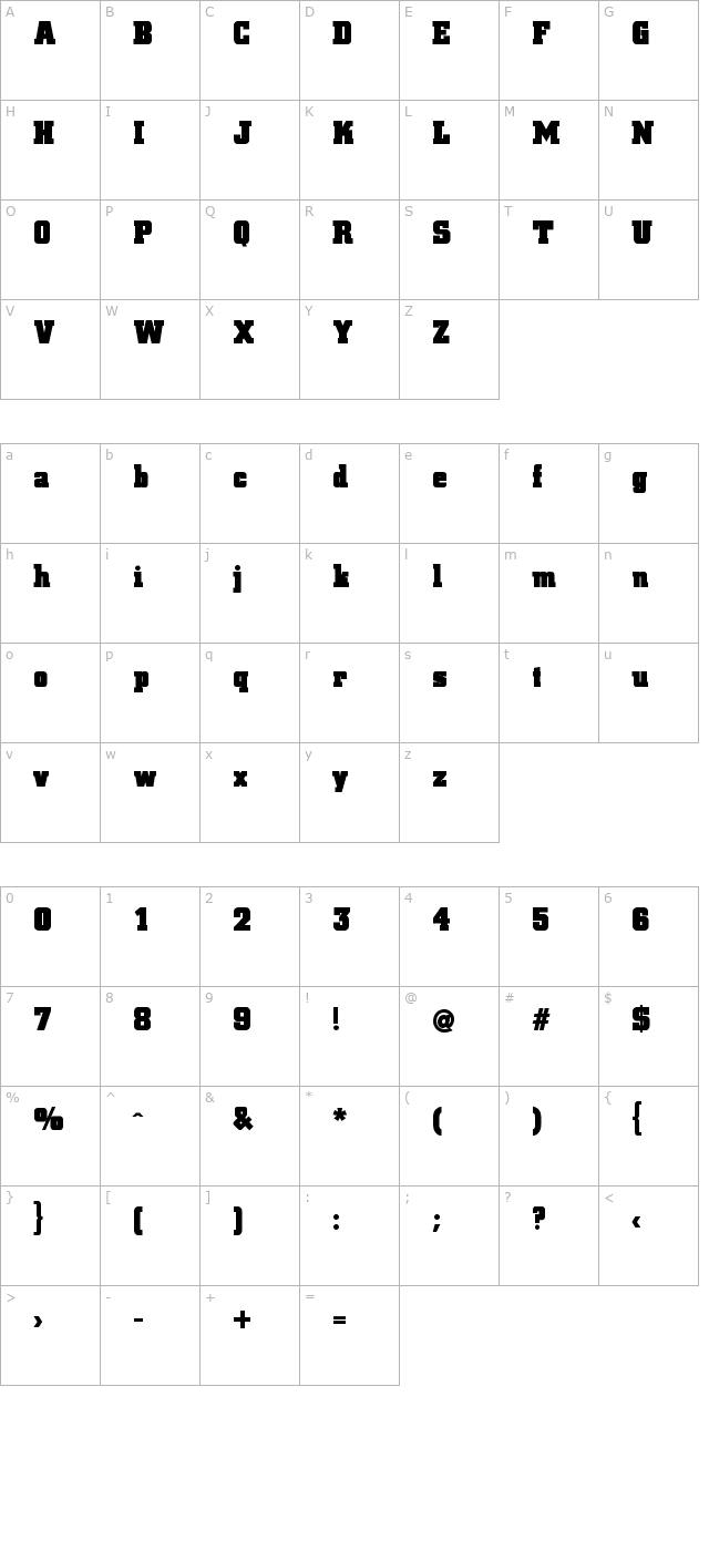 blax-slab-xxl character map