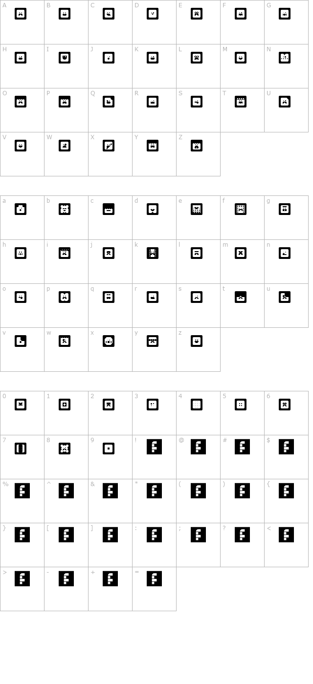 bloc-face character map