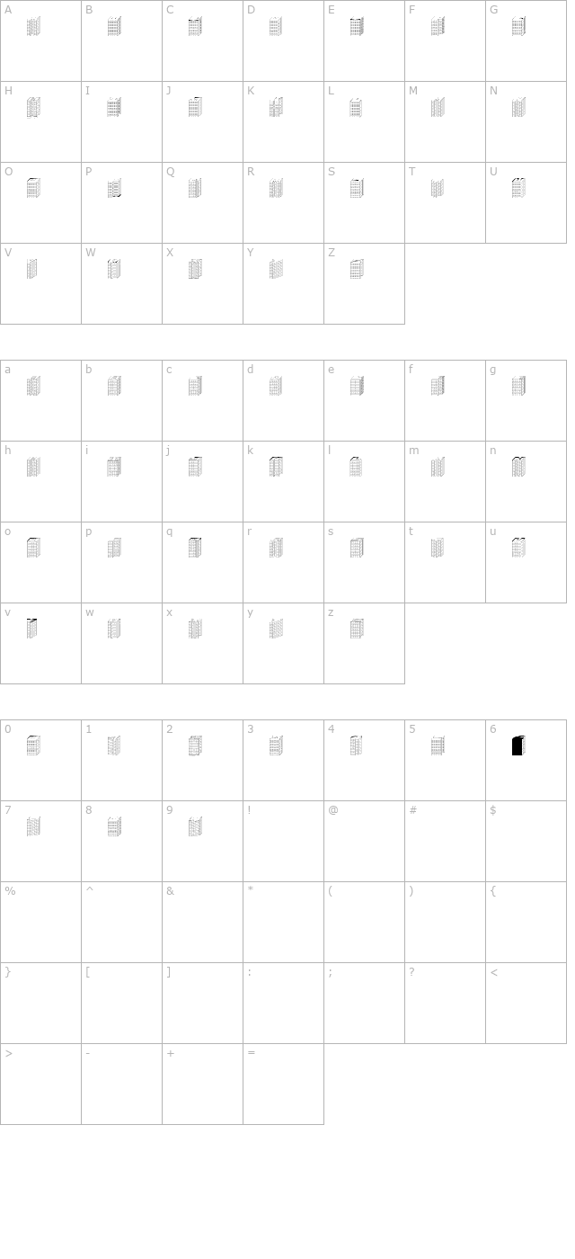 Block 1900 character map