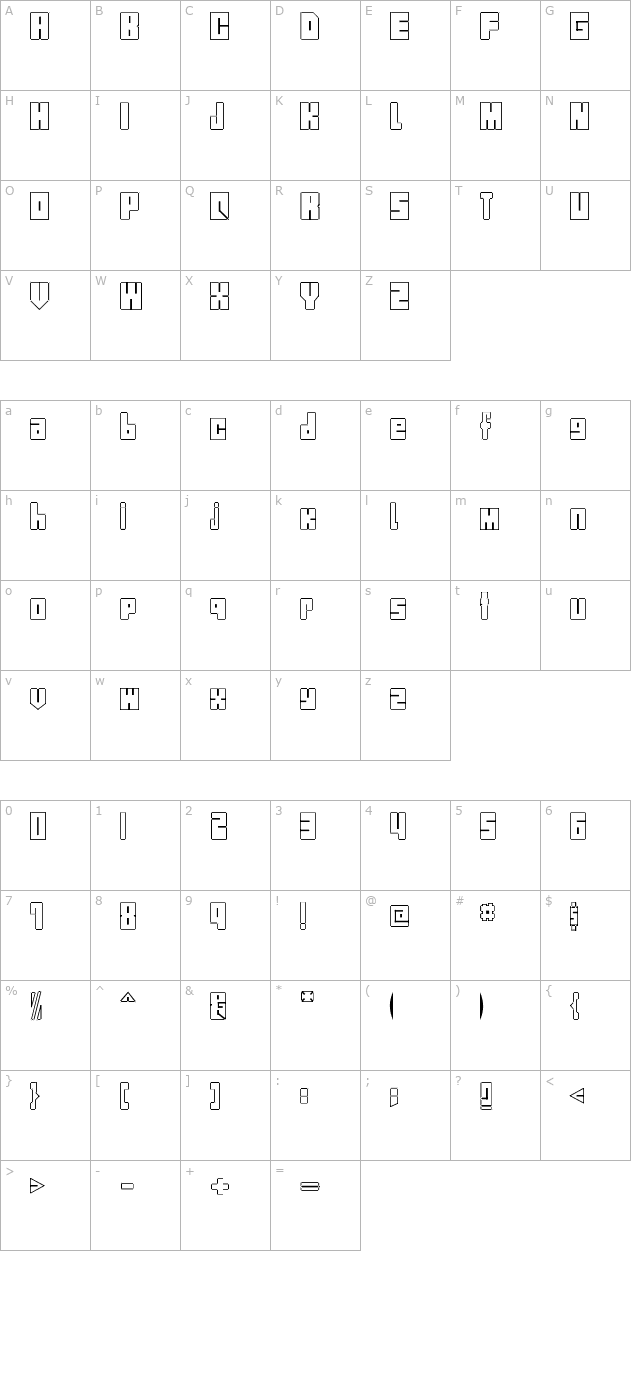 blocks character map