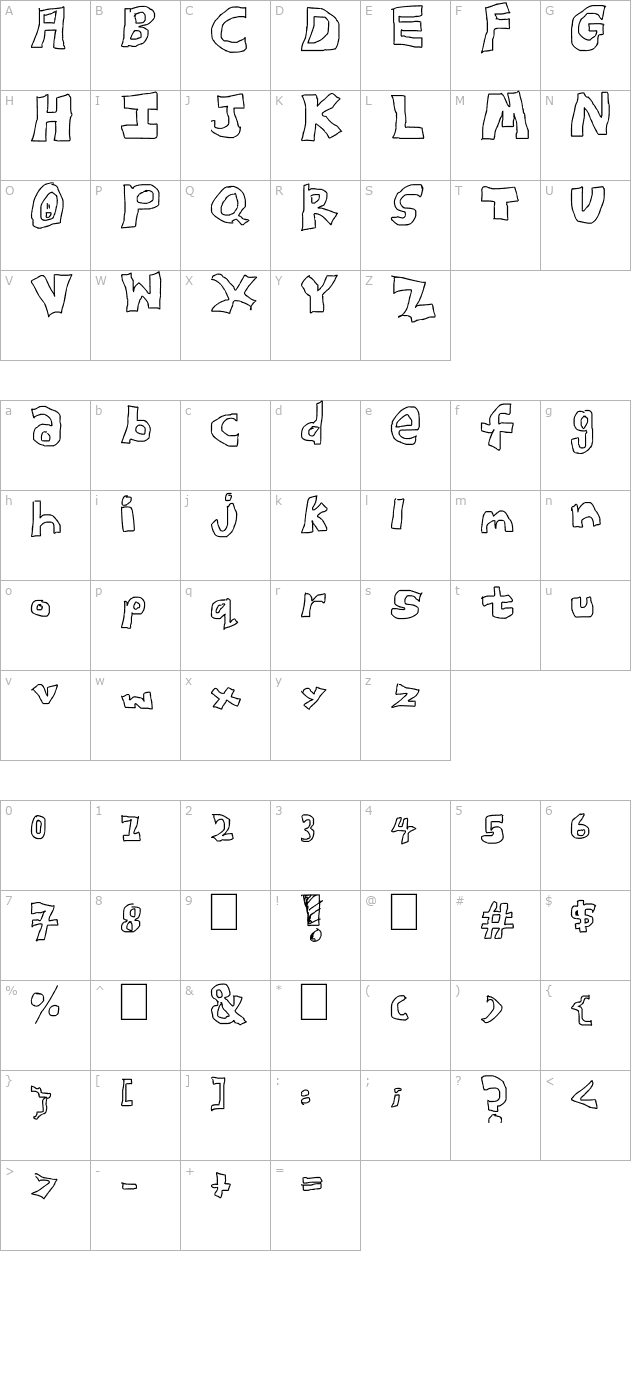 Blockster character map