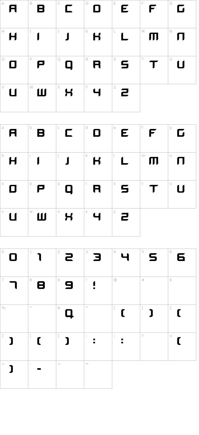 BloodWax character map