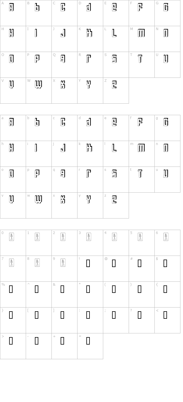 Bloqueada character map