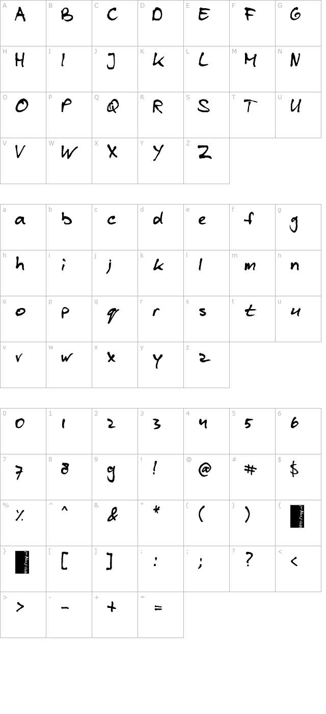 Blzee character map