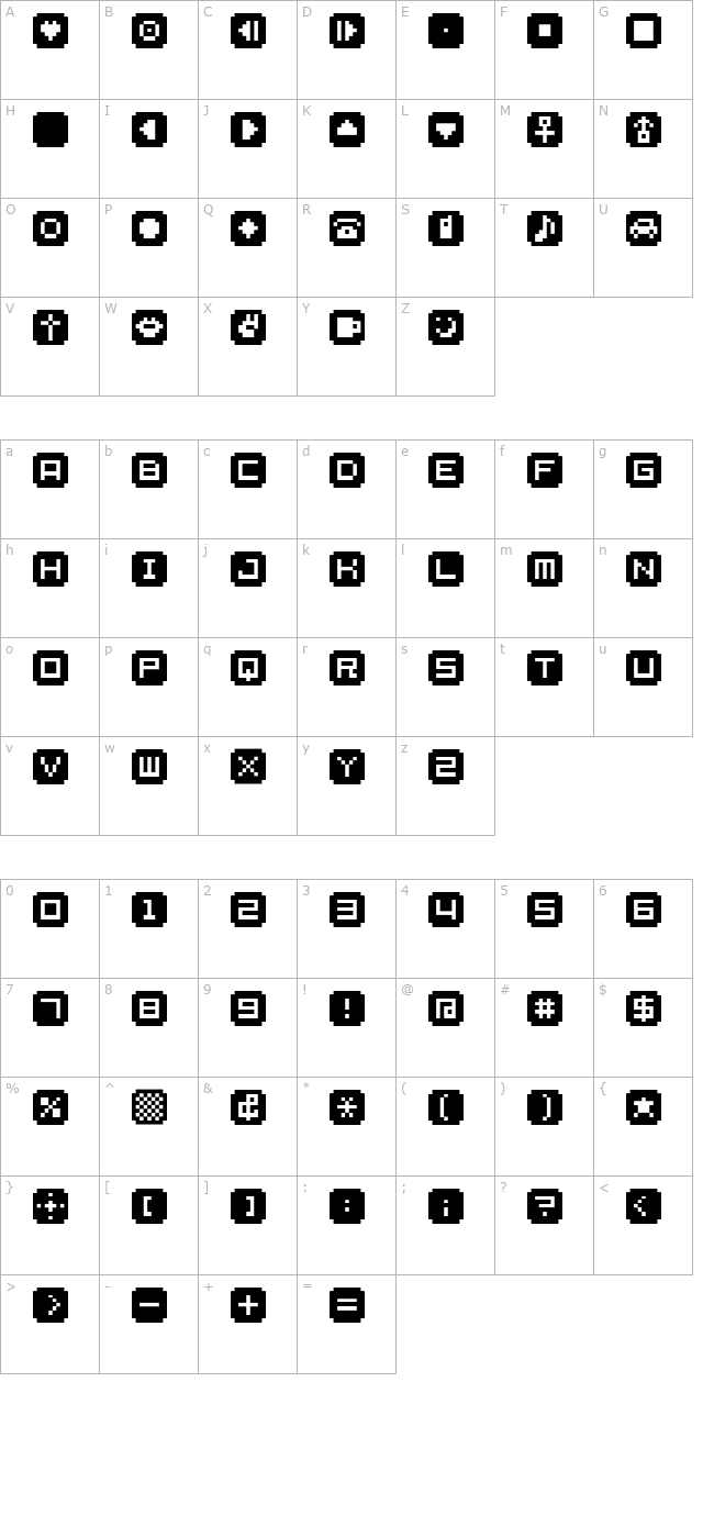 bm-stamp character map