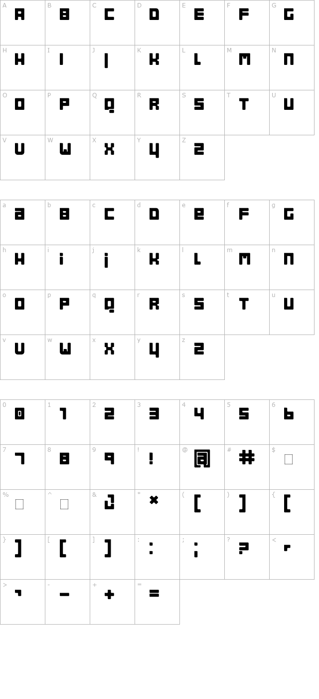 Bob Filled character map