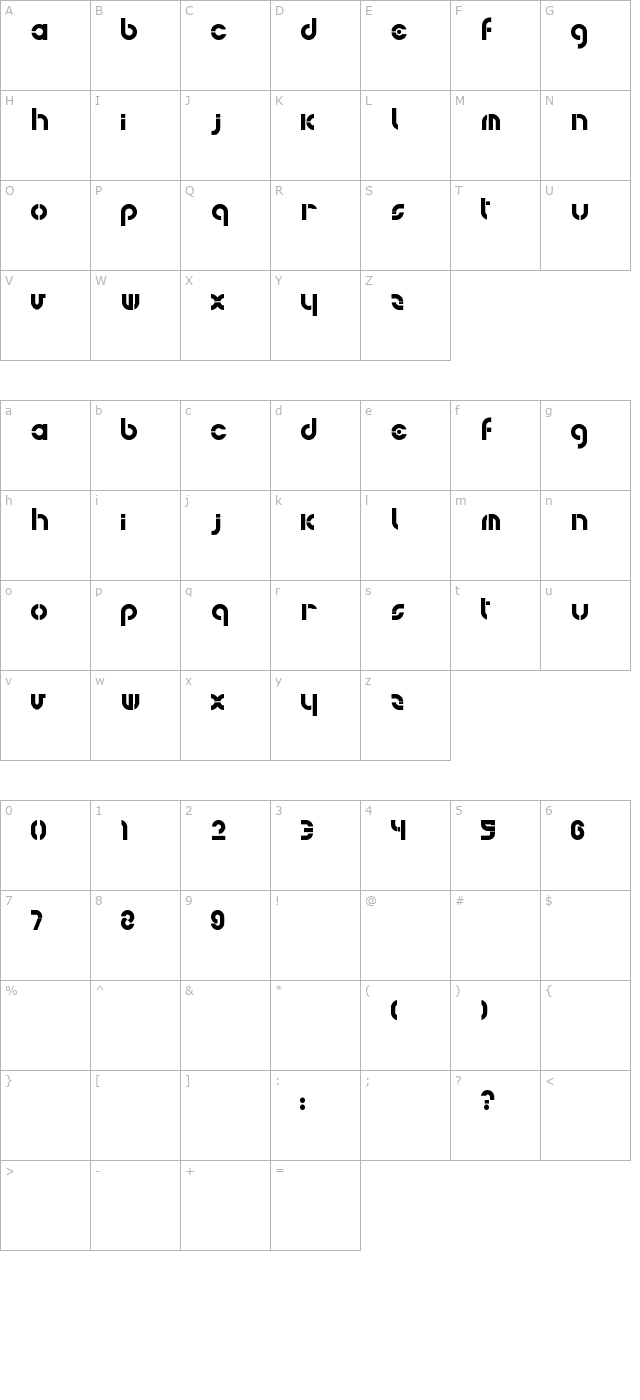 bohemica character map