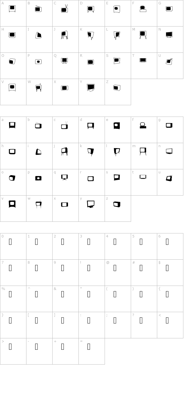 bonohadavision character map