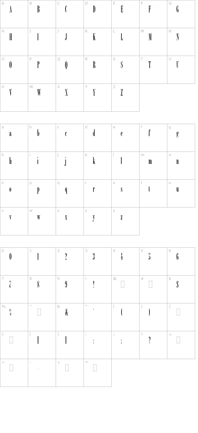 bordeauxromanboldplain character map