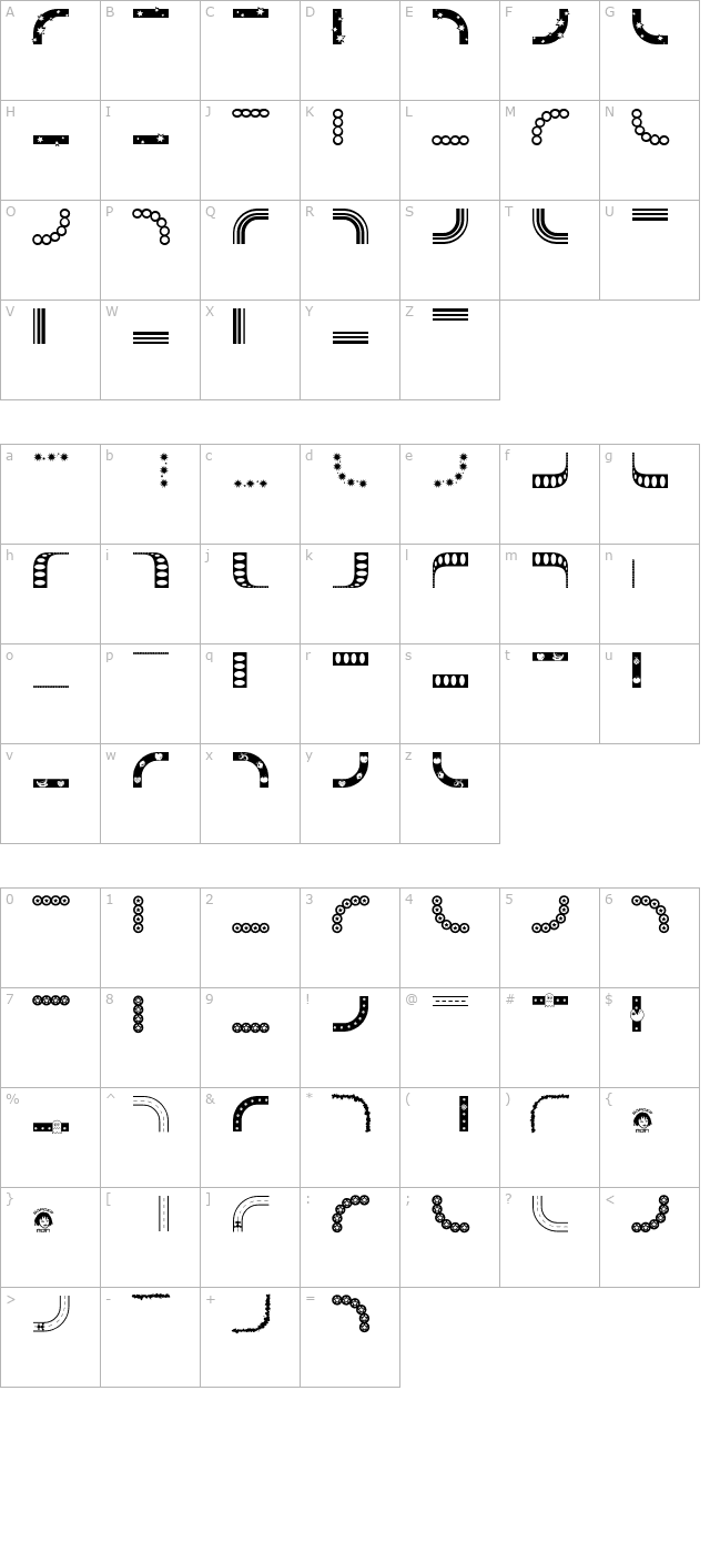 bordermon character map