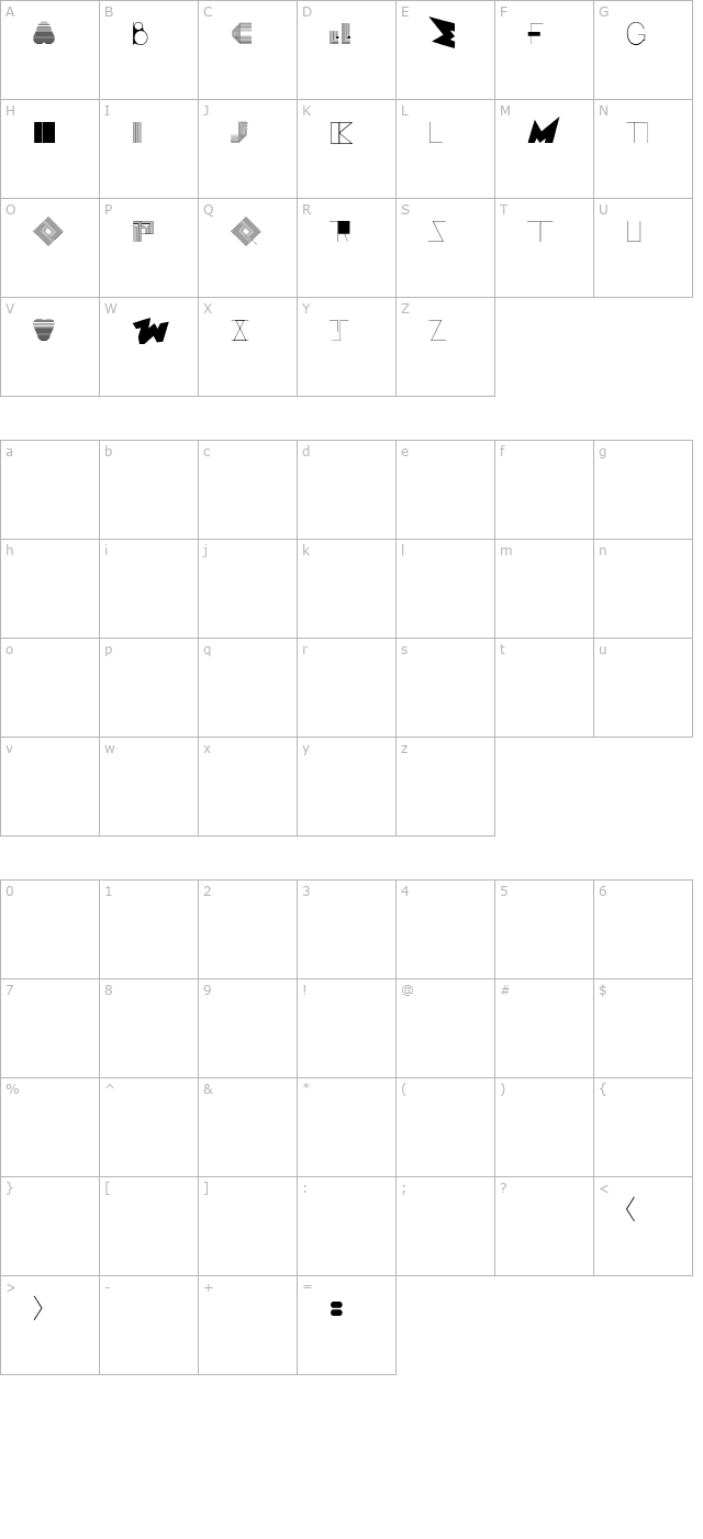 boss-m-a-otf character map