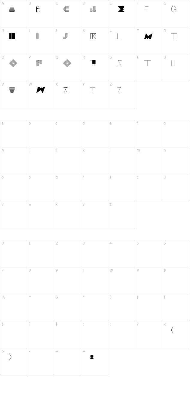 boss-m-c-otf character map