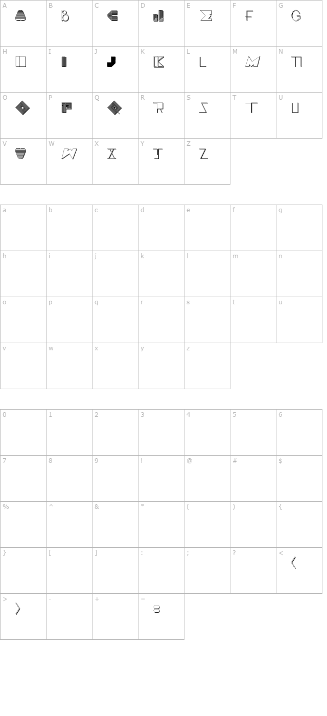 boss-m-d-otf character map