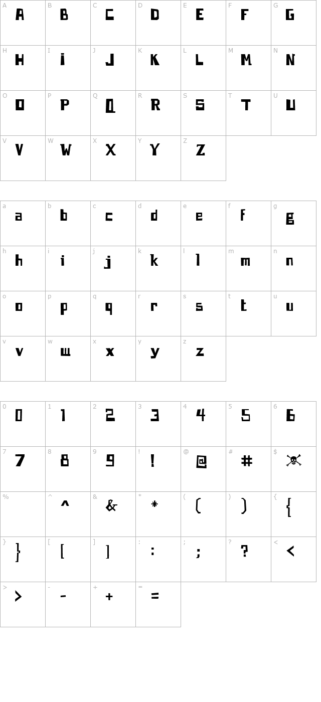 brecht character map