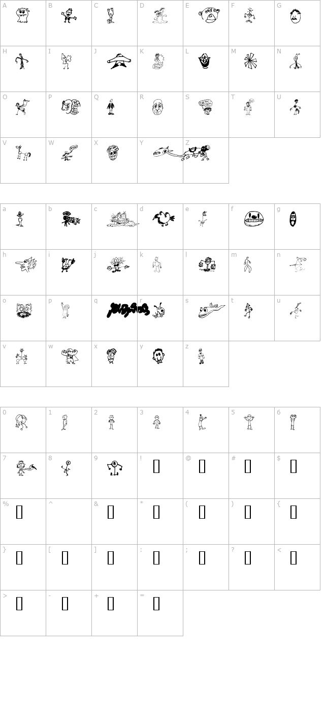 Brian powers Doodle 2 character map