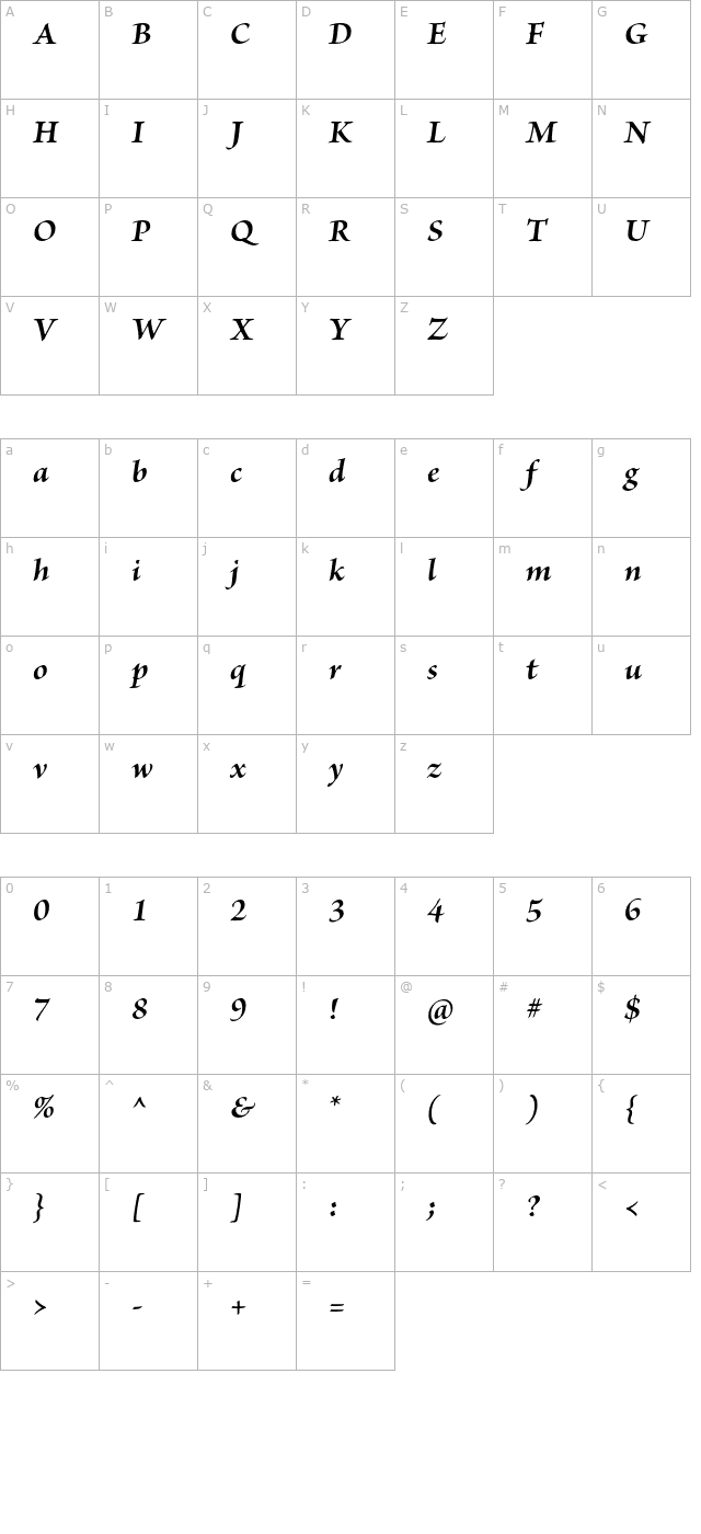 briosopro-bolditsubh character map